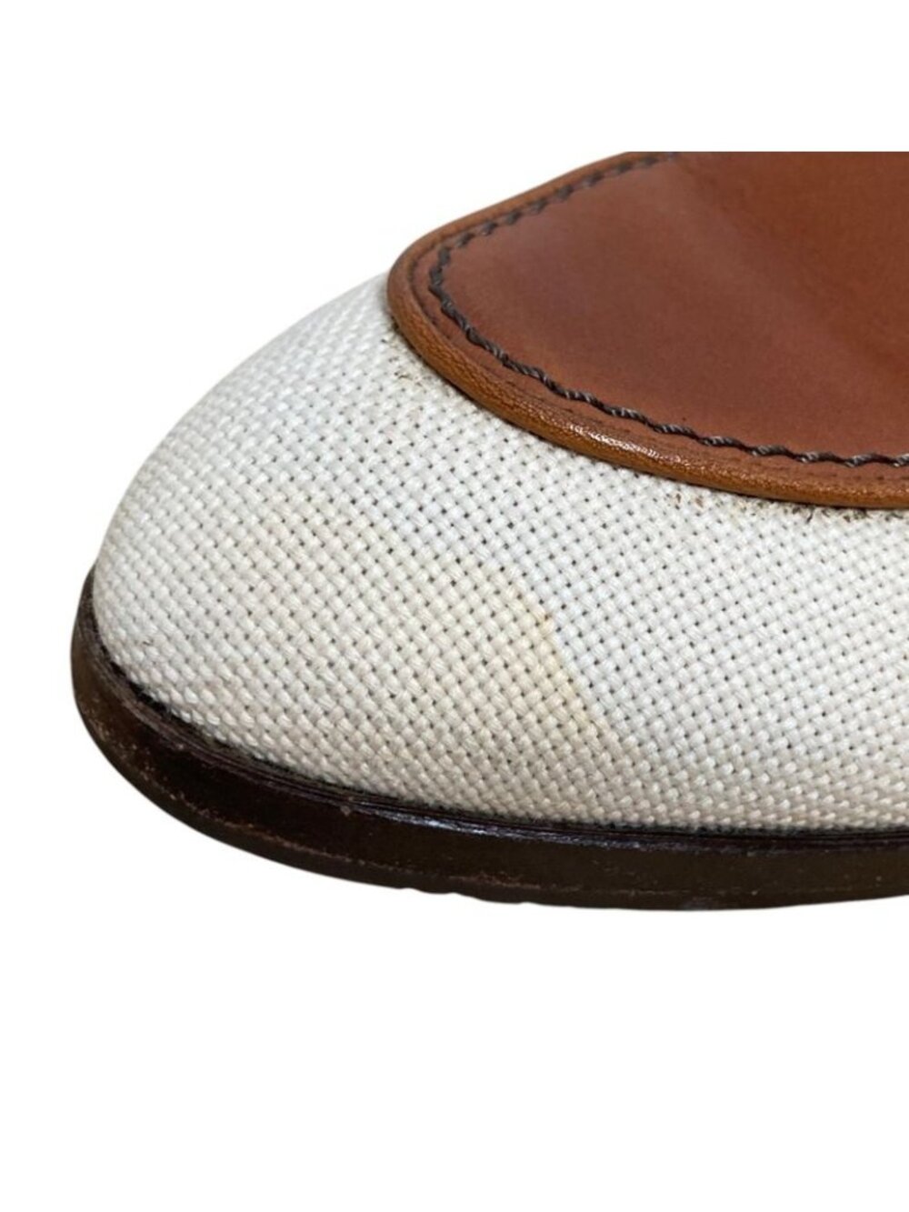 Louis Vuitton Leather Canvas Business Shoes Brown Ecru - Picture 11 of 13